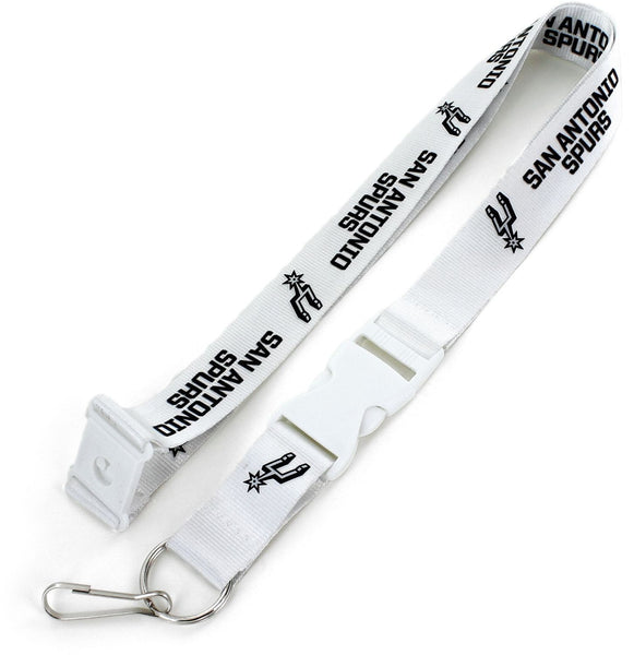 WHOLESALE SAN ANTONIO SPURS (WHITE W/WHT BUCKLE) TEAM LANYARD