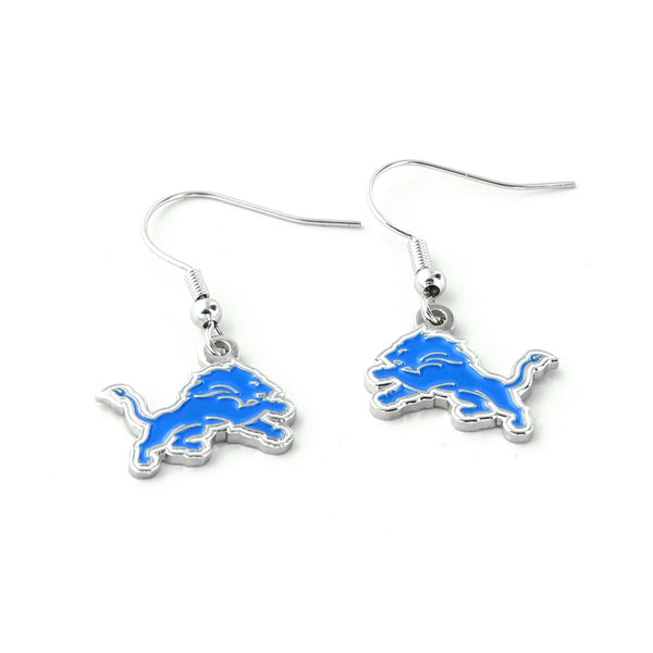 WHOLESALE DETROIT LIONS LOGO DANGLER EARRINGS