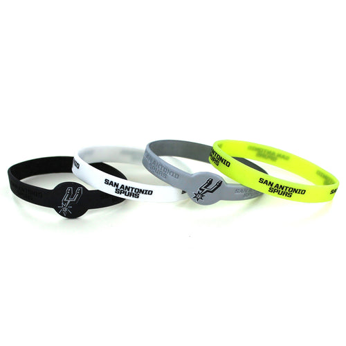 WHOLESALE SAN ANTONIO SPURS SILICONE BRACELET 4-PACK