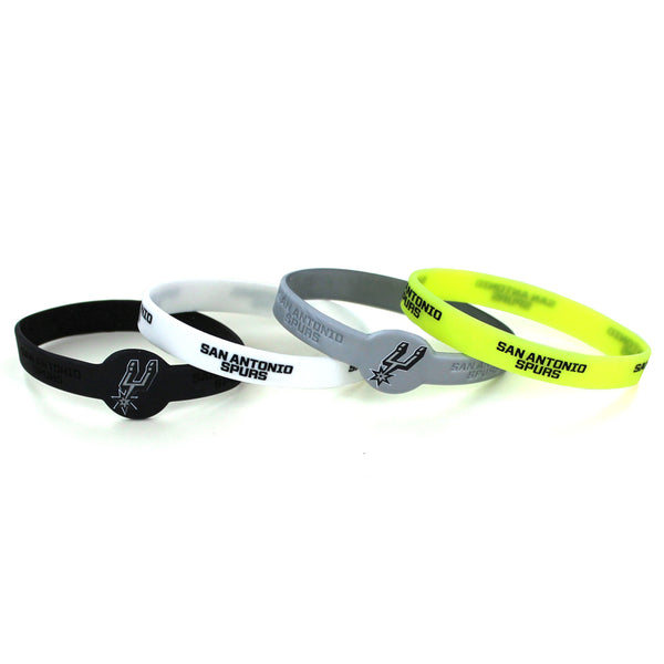 WHOLESALE SAN ANTONIO SPURS SILICONE BRACELET 4-PACK