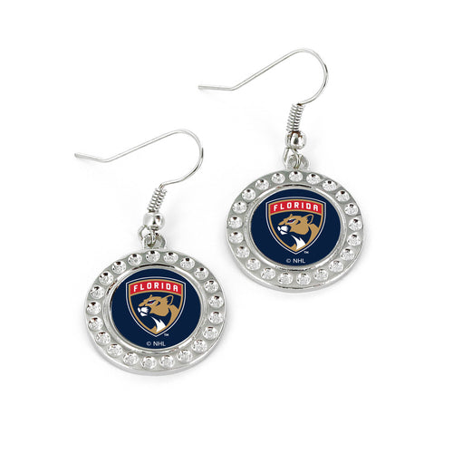 WHOLESALE FLORIDA PANTHERS DIMPLE EARRINGS (FJ-1080)