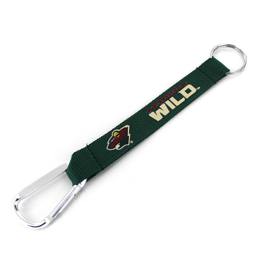 WHOLESALE MINNESOTA WILD (GREEN) CARABINER LANYARD KEYCHAIN