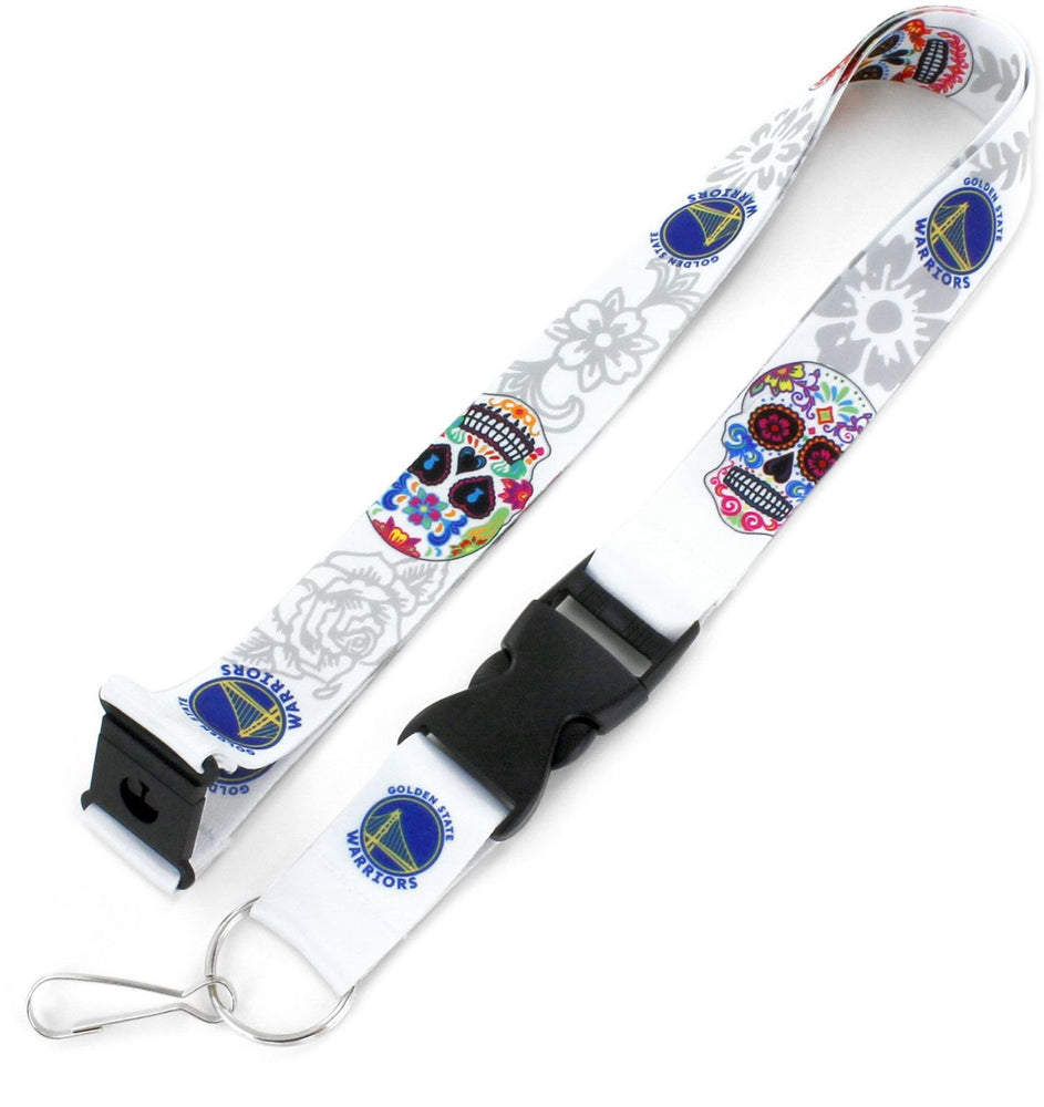 WHOLESALE GOLDEN STATE WARRIORS (WHITE) SUGAR SKULL LANYARD