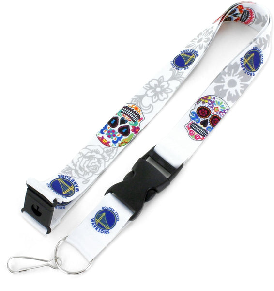 WHOLESALE GOLDEN STATE WARRIORS (WHITE) SUGAR SKULL LANYARD
