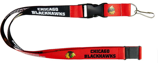 WHOLESALE CHICAGO BLACKHAWKS (RED/BLACK) REVERSIBLE LANYARD