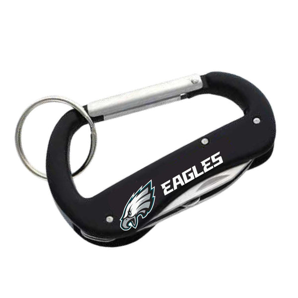 WHOLESALE PHILADELPHIA EAGLES CARABINER MULTI TOOL KEYCHAIN (SP)