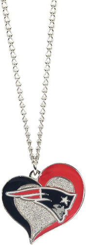 WHOLESALE NEW ENGLAND PATRIOTS SWIRL HEART NECKLACE