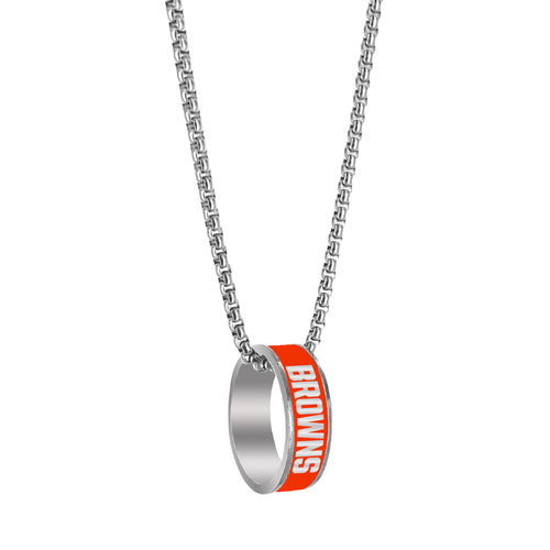 WHOLESALE CLEVELAND BROWNS (SILVER) FASHION RING PENDANT NECKLACE