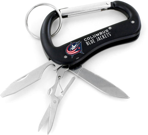 WHOLESALE COLUMBUS BLUE JACKETS CARABINER MULTI TOOL KEYCHAIN (SP)