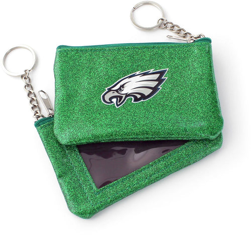 WHOLESALE PHILADELPHIA EAGLES (GREEN) SPARKLE COIN PURSE (OC)