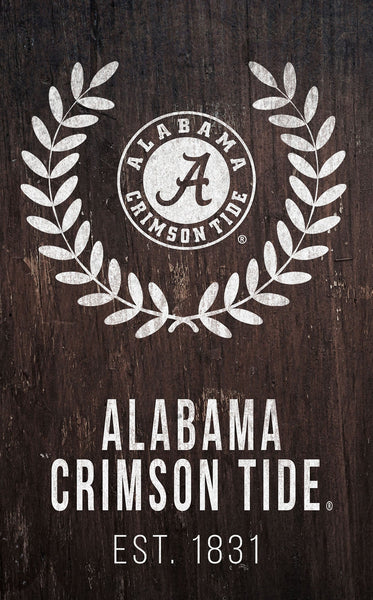 Alabama Crimson Tide 0986-Laurel Wreath 11x19