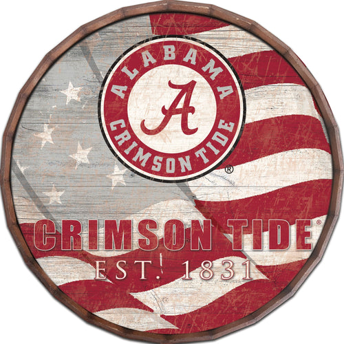 Alabama Crimson Tide 1002-Flag Barrel Top 16"