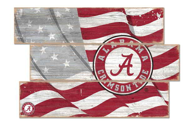 Alabama Crimson Tide 1028-Flag 3 Plank