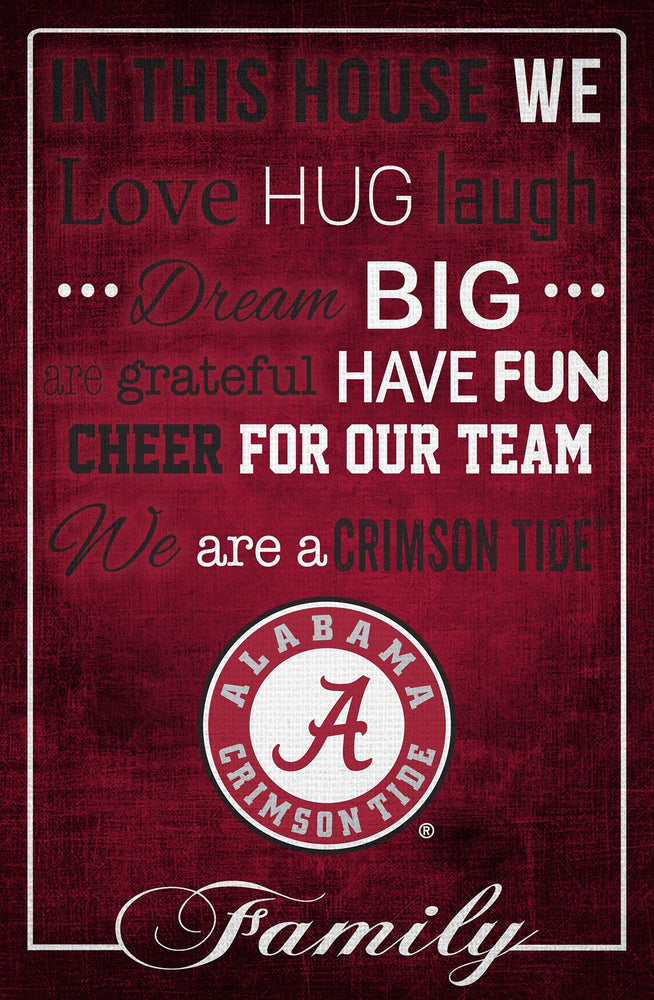 Alabama Crimson Tide 1039-In This House 17x26