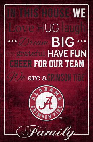 Alabama Crimson Tide 1039-In This House 17x26