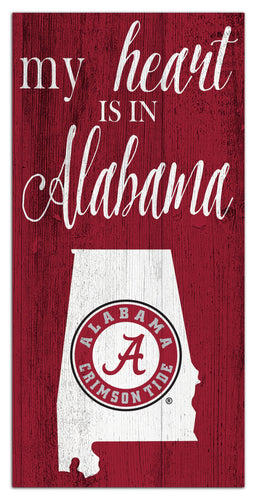 Alabama Crimson Tide 2029-6X12 My heart state sign