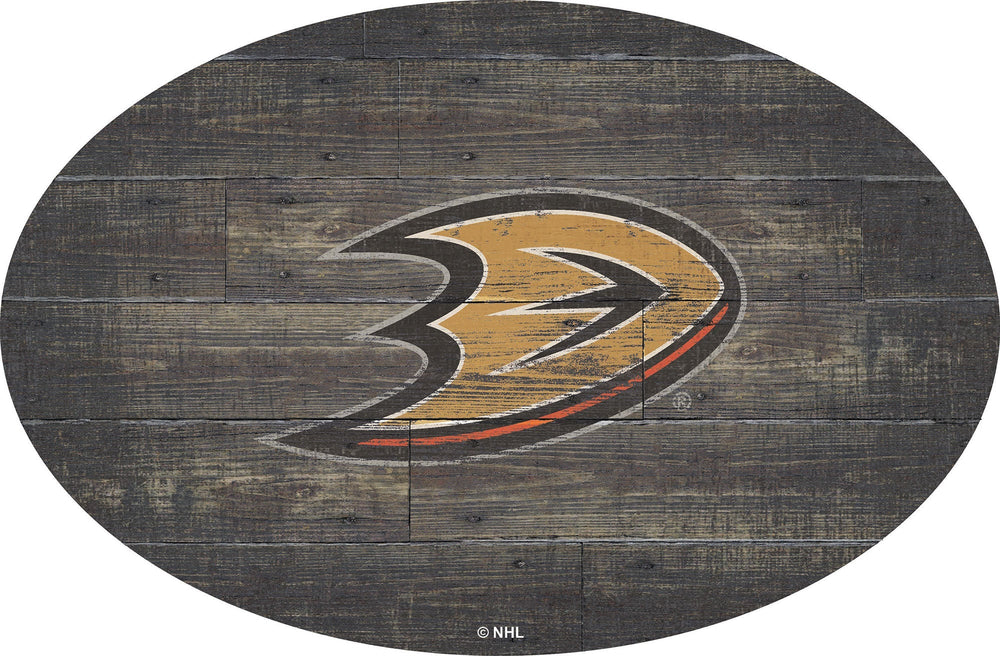 Anaheim Ducks 0773-46in Distressed Wood Oval