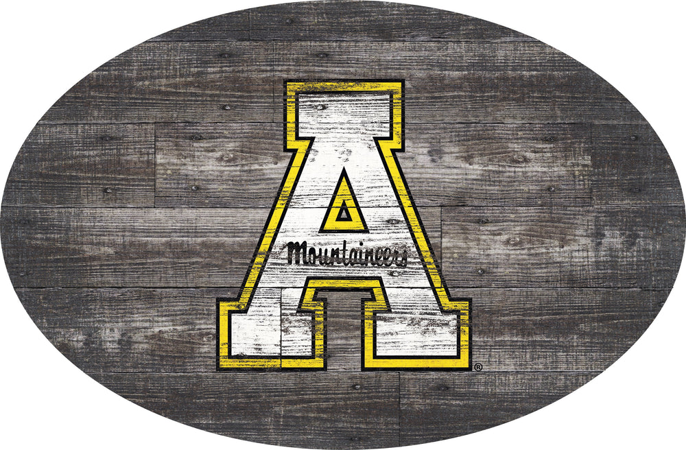 Appalachian State Mountaineers 0773-46in Distressed Wood Oval