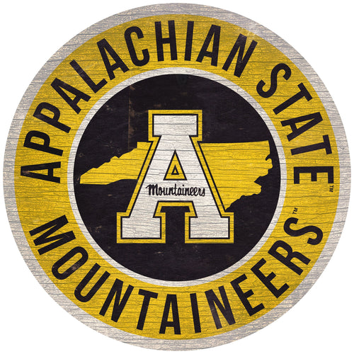 Appalachian State Mountaineers 0866-12in Circle w/State