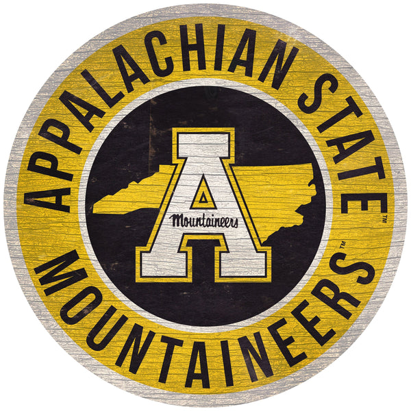 Appalachian State Mountaineers 0866-12in Circle w/State