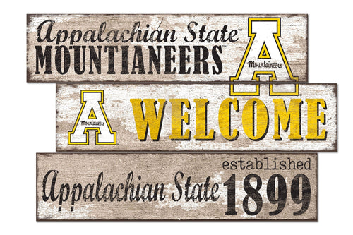Appalachian State Mountaineers 1027-Welcome 3 Plank