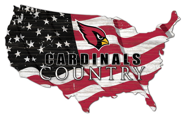 Arizona Cardinals 1001-USA Shape Flag Cutout