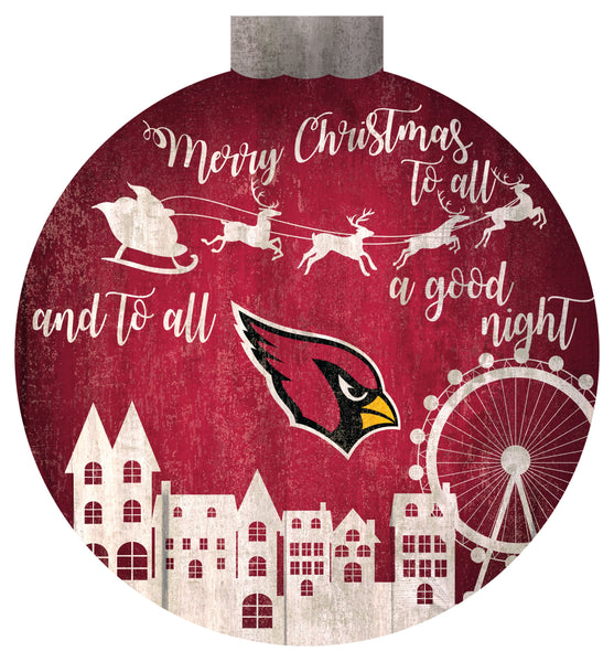 Arizona Cardinals 1033-Christmas Village 12in Wall Art
