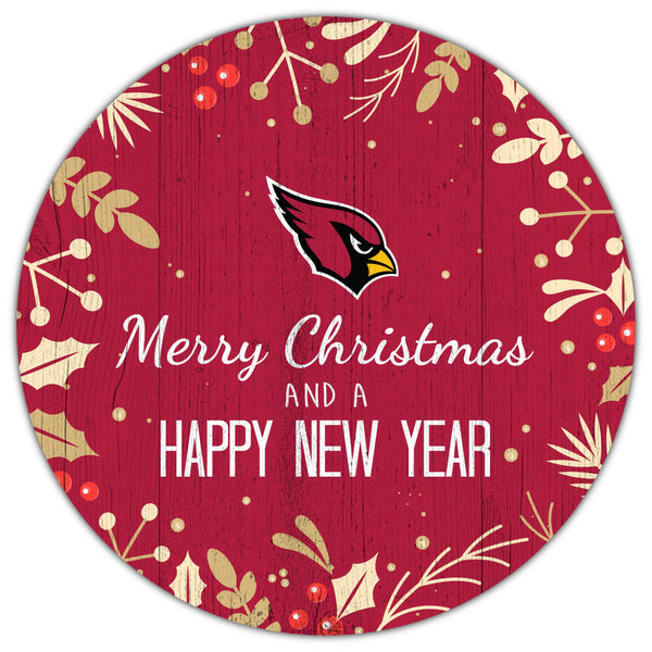 Arizona Cardinals 1049-Merry Christmas & New Year 12in Circle