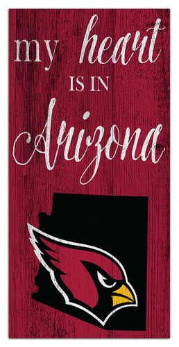 Arizona Cardinals 2029-6X12 My heart state sign
