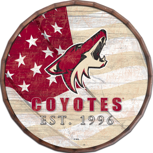 Arizona Coyotes 1002-Flag Barrel Top 16"