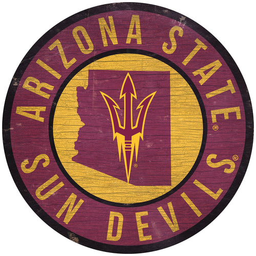 Arizona State Sun Devils 0866-12in Circle w/State