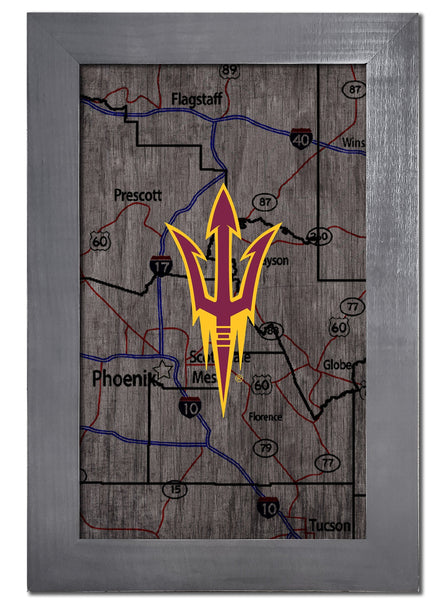 Arizona State Sun Devils 0985-City Map 11x19