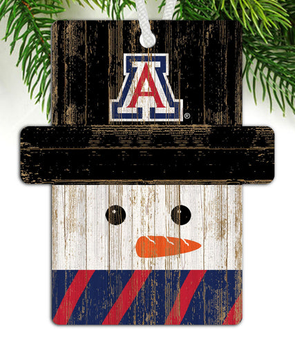 Arizona Wildcats 0980-Snowman Ornament 4.5in