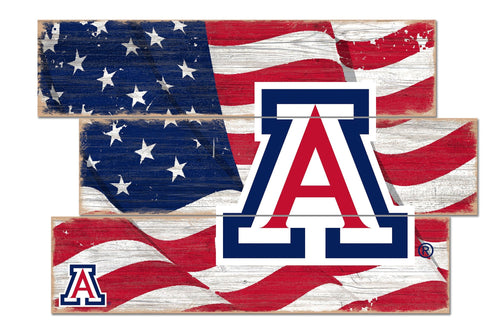 Arizona Wildcats 1028-Flag 3 Plank
