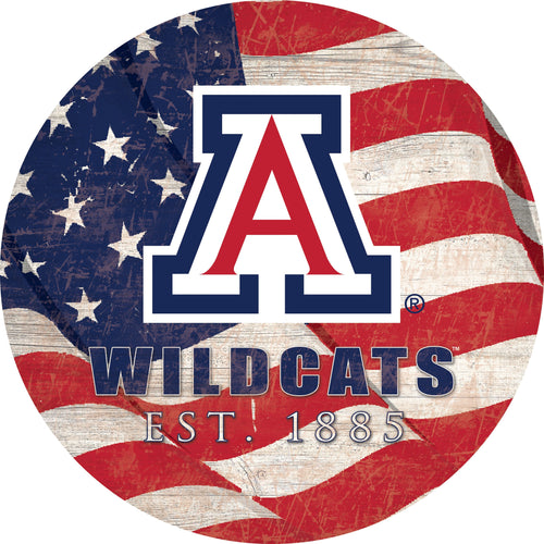 Arizona Wildcats 1058-Team Color Flag Circle - 12"
