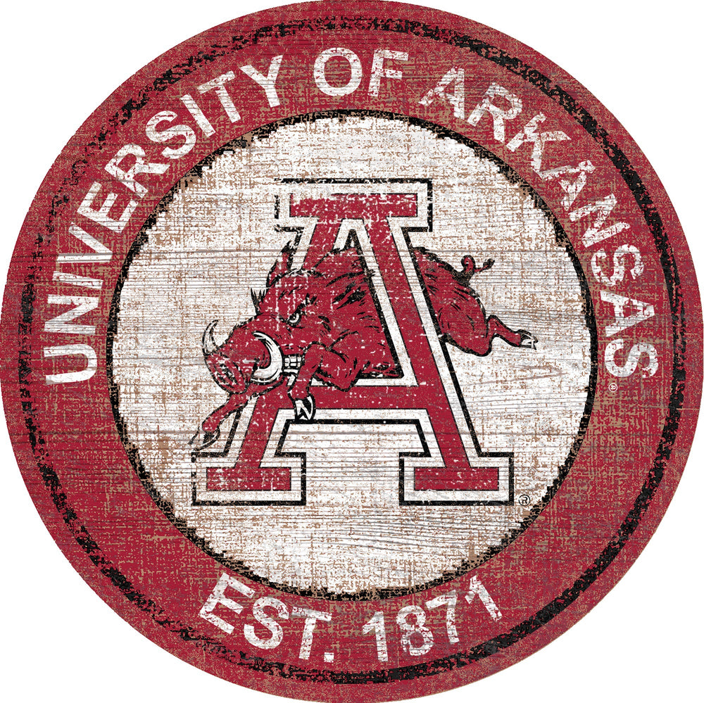 Arkansas Razorbacks 0744-Heritage Logo Round