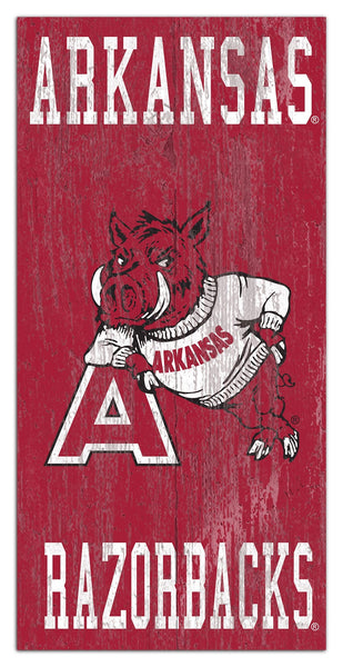 Arkansas Razorbacks 0786-Heritage Logo w/ Team Name 6x12