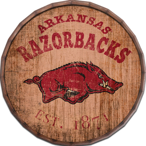 Arkansas Razorbacks 0938-Est date barrel top 16"