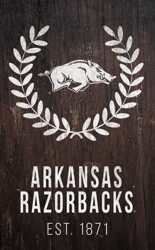 Arkansas Razorbacks 0986-Laurel Wreath 11x19