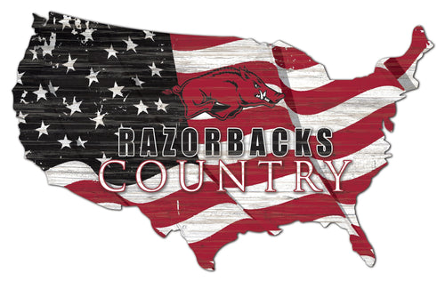Arkansas Razorbacks 1001-USA Shape Flag Cutout
