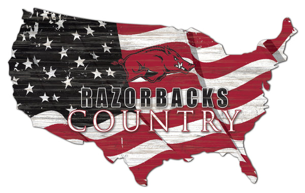 Arkansas Razorbacks 1001-USA Shape Flag Cutout