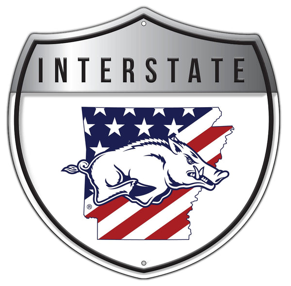 Arkansas Razorbacks 2006-Patriotic interstate sign