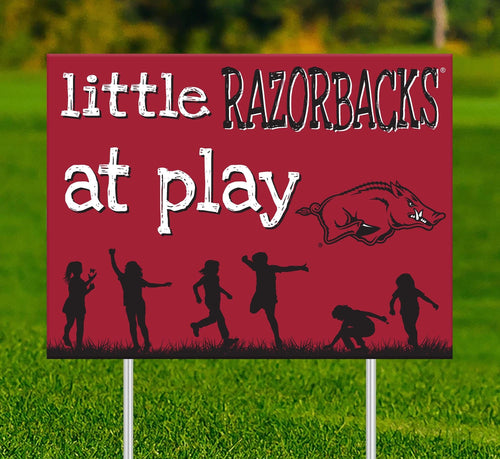 Arkansas Razorbacks 2031-18X24 Little fans at play 2 sided yard sign