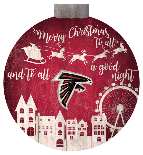 Atlanta Falcons 1033-Christmas Village 12in Wall Art