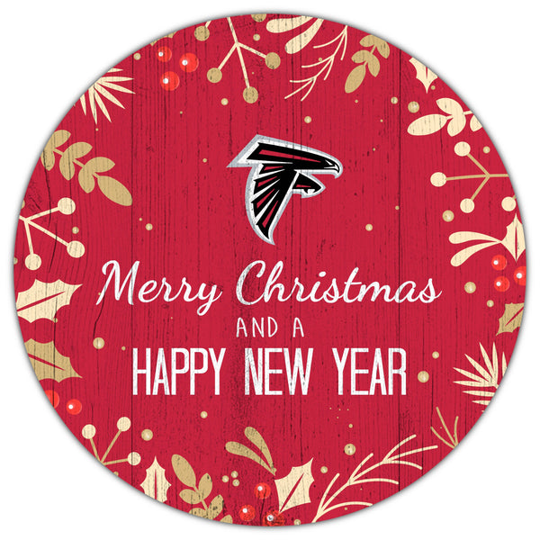 Atlanta Falcons 1049-Merry Christmas & New Year 12in Circle