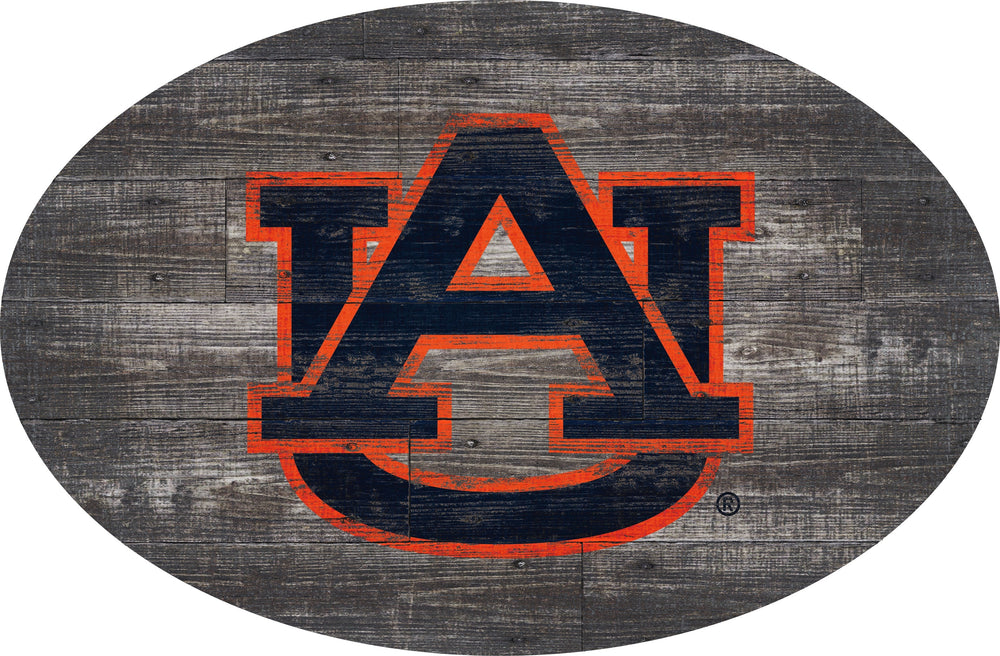 Auburn Tigers 0773-46in Distressed Wood Oval