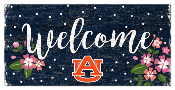 Auburn Tigers 0964-Welcome Floral 6x12