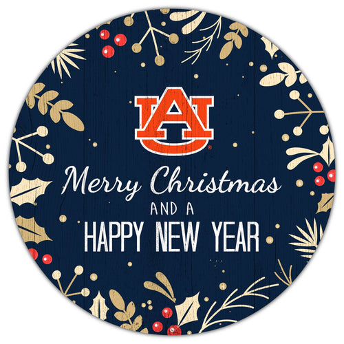 Auburn Tigers 1049-Merry Christmas & New Year 12in Circle