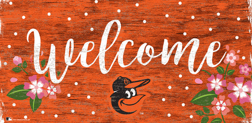 Baltimore Orioles 0964-Welcome Floral 6x12