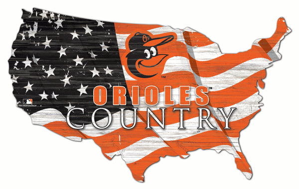 Baltimore Orioles 1001-USA Shape Flag Cutout
